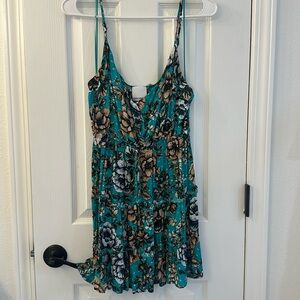 Teal Floral Dress